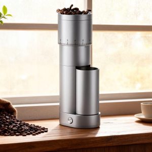 High-end silver electric coffee grinder